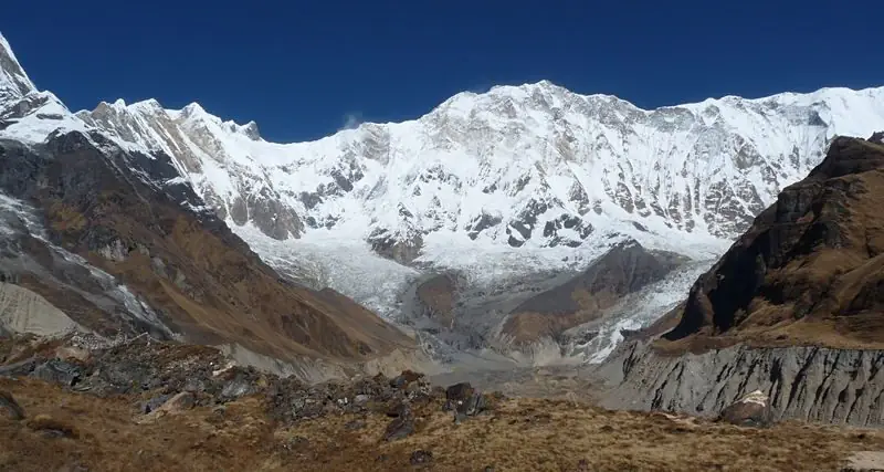 Annapurna massif and glacier seen from Annapurna Base Camp