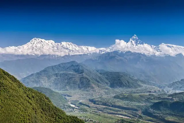 Machhapuchhre and the Annapurna range over the Pokhara valley